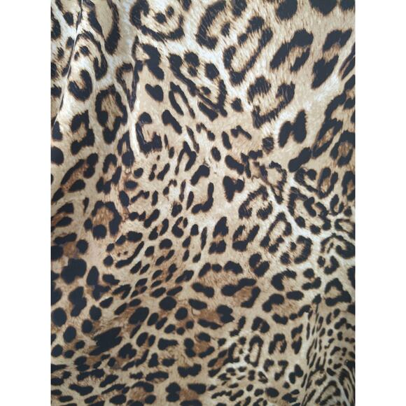 Karen Kane A-Line Dress Plus 2X Leopard Print V-Neck Pocket 3/4 Sleeve Brown - Picture 4 of 6